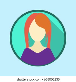 woman avatar icon vector flat design