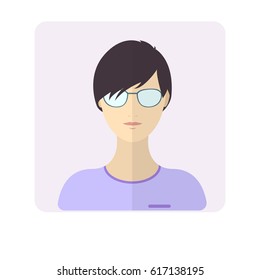 Woman avatar icon vector illustration