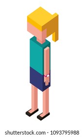 woman avatar isometric icon