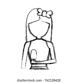 woman avatar  with long hair  an  ice  cream 