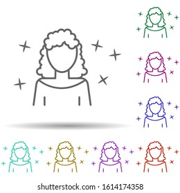 Woman avatar multi color style icon. Simple thin line, outline vector of avatar icons for ui and ux, website or mobile application