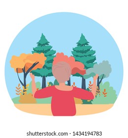 Woman avatar in the park design