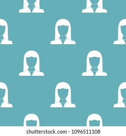 Woman avatar pattern vector seamless repeating for any web design