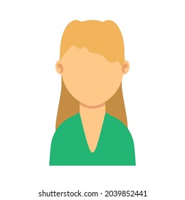 Woman Avatar Person Female Vector Illustration Icon Character. Face Portrait Woman Avatar Cartoon Girl User. Human Profile Isolated White Adult Icon. Office Headshot Woman Avatar Employee Face Head