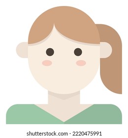 Woman Avatar Ponytail Young modern concept ui ux icon for website, app, presentaion, flyer, brochure etc.