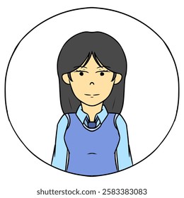 woman avatar profile illustration hand drawn isolated vector