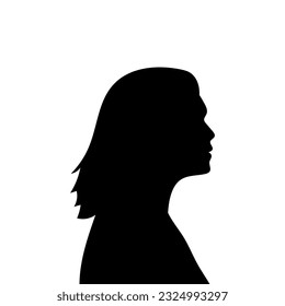 Woman avatar profile. Vector silhouette of a woman's head or icon isolated on a white background. Symbol of female beauty.
