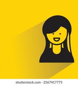 woman avatar with shadow on yellow background