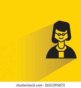 woman avatar with shadow on yellow background