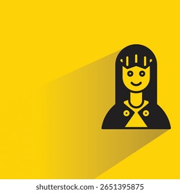 woman avatar with shadow on yellow background