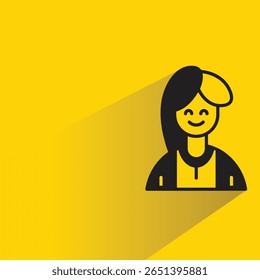 woman avatar with shadow on yellow background