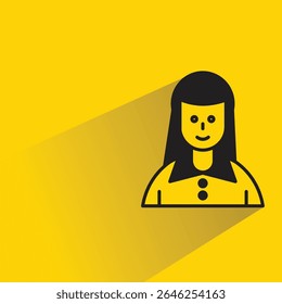woman avatar with shadow yellow background