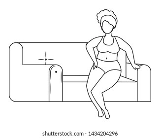 Woman avatar in underwear design