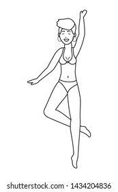 Woman avatar in underwear design