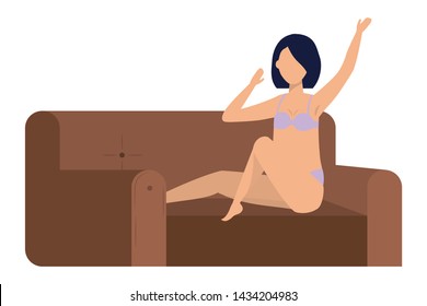 Woman avatar in underwear design