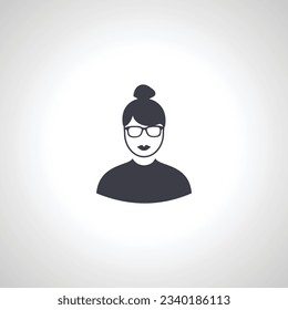 woman avatar. user icon. woman in glasses avatar.