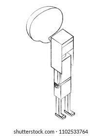 woman avatar user speech bubble isometric