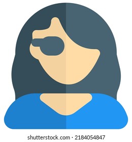 Woman avatar with wavy long hair wearing spectacles