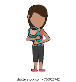 Woman with baby in arms