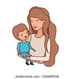 woman with baby avatar character