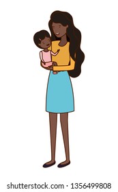 woman with baby avatar character