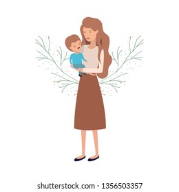woman with baby avatar character