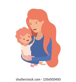 woman with baby avatar character