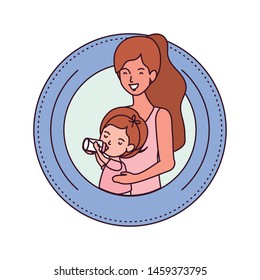 woman with baby avatar character