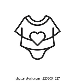 Woman Baby Clothes Outline Icon Vector Illustration