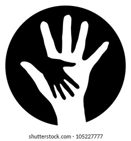 Woman baby Help Hands. Abstract illustration for design.