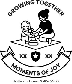 A woman and a baby are shown in a picture in the style of sign illustrations