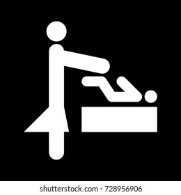 Woman and baby white icon .