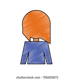 Woman back cartoon