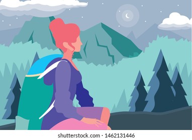 woman with backpack hiking wanderlust