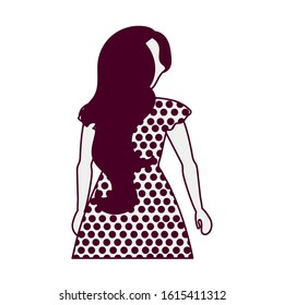woman backwards isolated icon desing, vector illustration