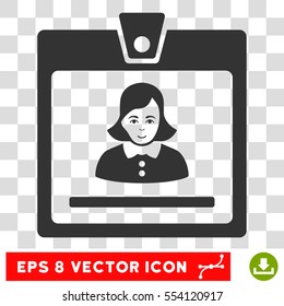 Woman Badge EPS vector icon. Illustration style is flat iconic gray symbol on chess transparent background.