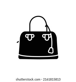 Woman bag dome line color icon. Isolated vector element.