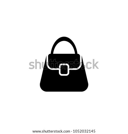 Woman Bag. Flat Vector Icon. Simple black symbol on white background