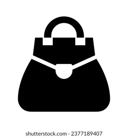 woman bag glyph icon illustration vector graphic. Simple element illustration vector graphic, suitable for app, websites, and presentations isolated on white background