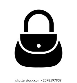 Woman bag icon color editable