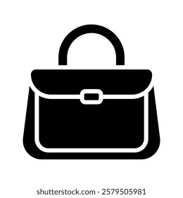 Woman bag icon color editable