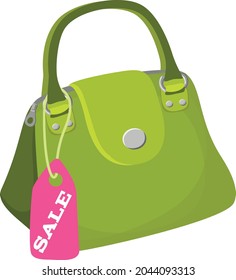 Diseño plano vectorial del icono de la bolsa de la mujer
