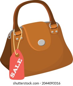 Diseño plano vectorial del icono de la bolsa de la mujer