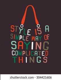 Woman bag made from quote. Vector
