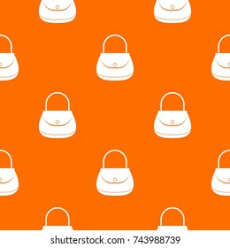 Woman bag pattern repeat seamless in orange color for any design. Vector geometric illustration