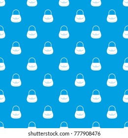 Woman bag pattern repeat seamless in blue color for any design. Vector geometric illustration
