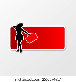 woman with bag silhouette background