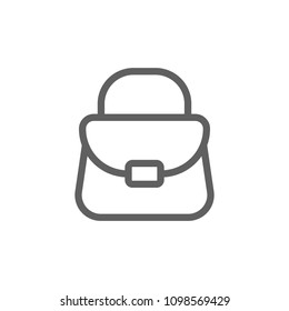 Woman bag thin icon vector