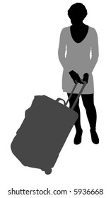 woman with bag vector