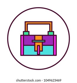 Woman bag vector icon. 